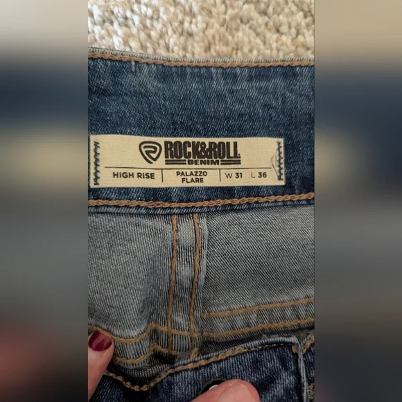 Rock & Roll Denim® Ladies Palazzo Flare Leg Jeans - Picture 6 of 11